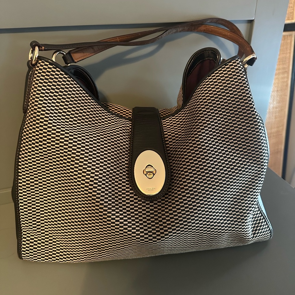Coach Madison Carlyle Woven Shoulder Bag - Picture 1 of 10